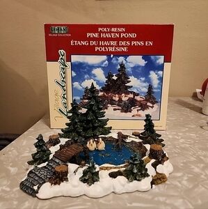 Pine Haven Pond Lemax Village Landscapes 2000 Retired Pre-owned Original Box